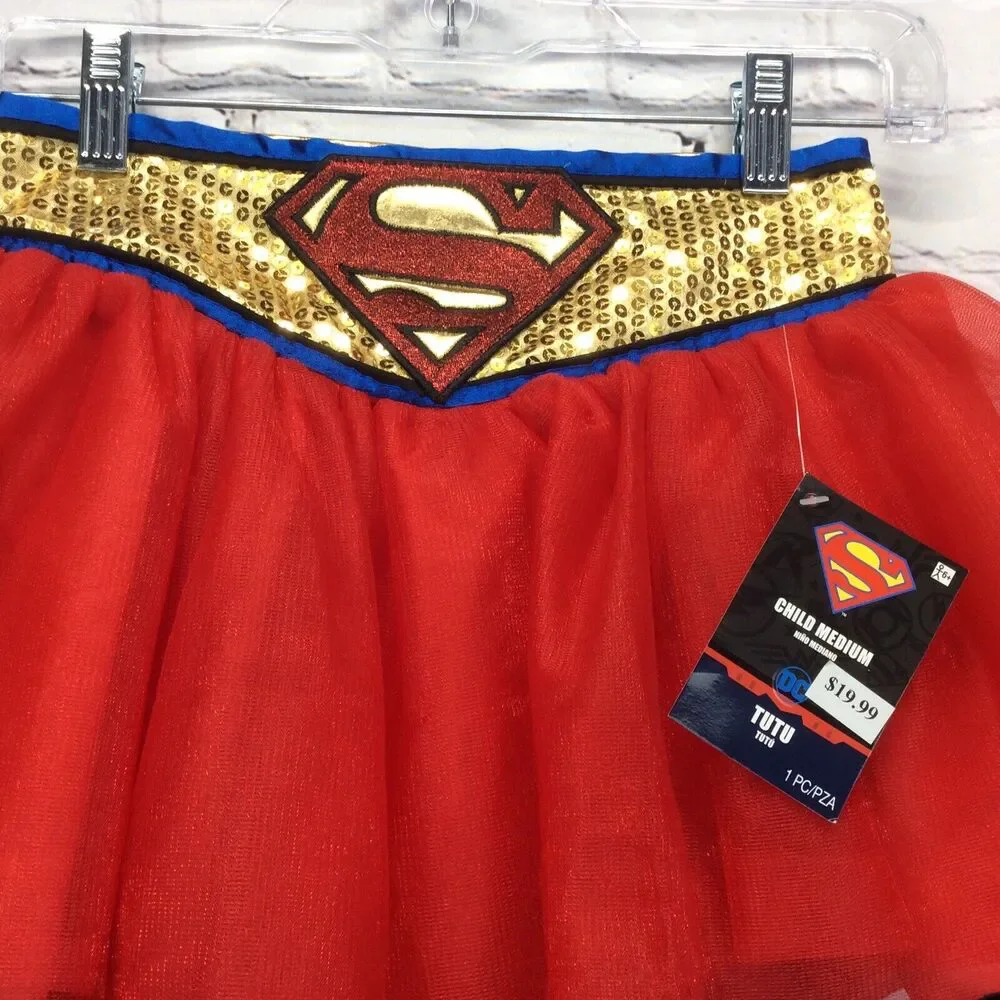 DC Comics Supergirl Skirt/Tutu Girls Size 8-10 Ages 6+ Costume Cosplay Halloween